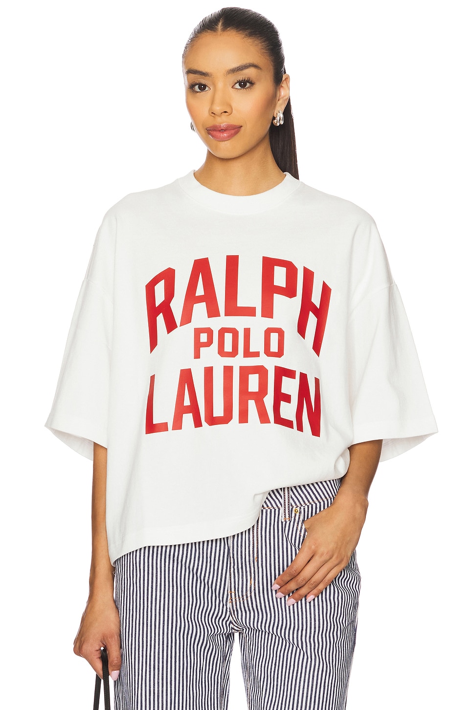 

Топ из трикотажа с круглым воротом Polo Ralph Lauren, antique white
