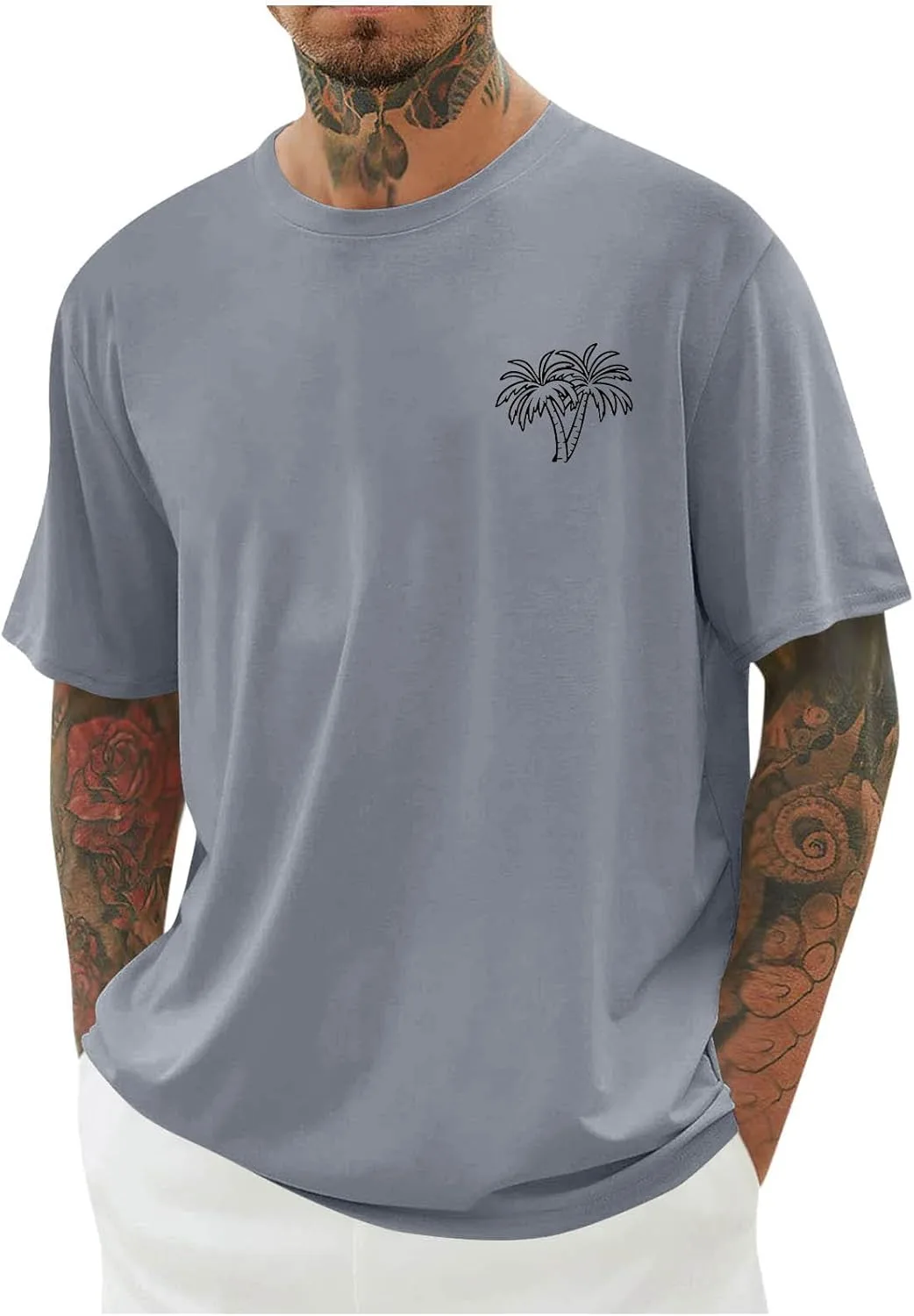 

Мужская футболка Hawaiian с принтом кокосовых пальм, короткий рукав