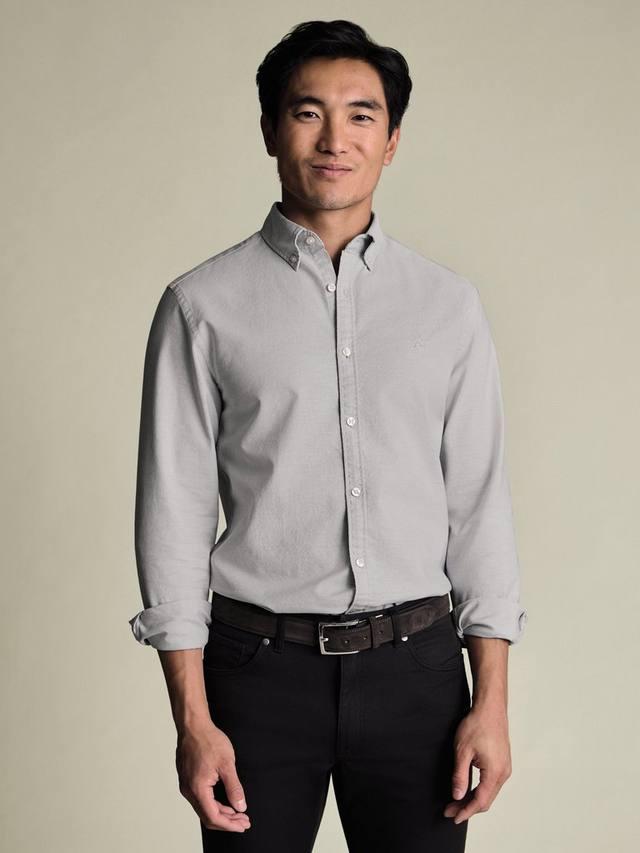

Хлопковая рубашка Regular Fit из оксфордской ткани Charles Tyrwhitt, Silver Grey