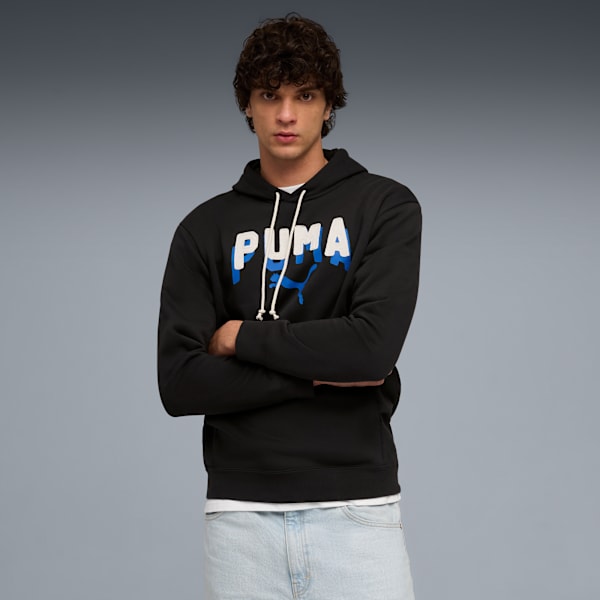 

Мужская флисовая толстовка с капюшоном Puma Essentials Double Up, черный