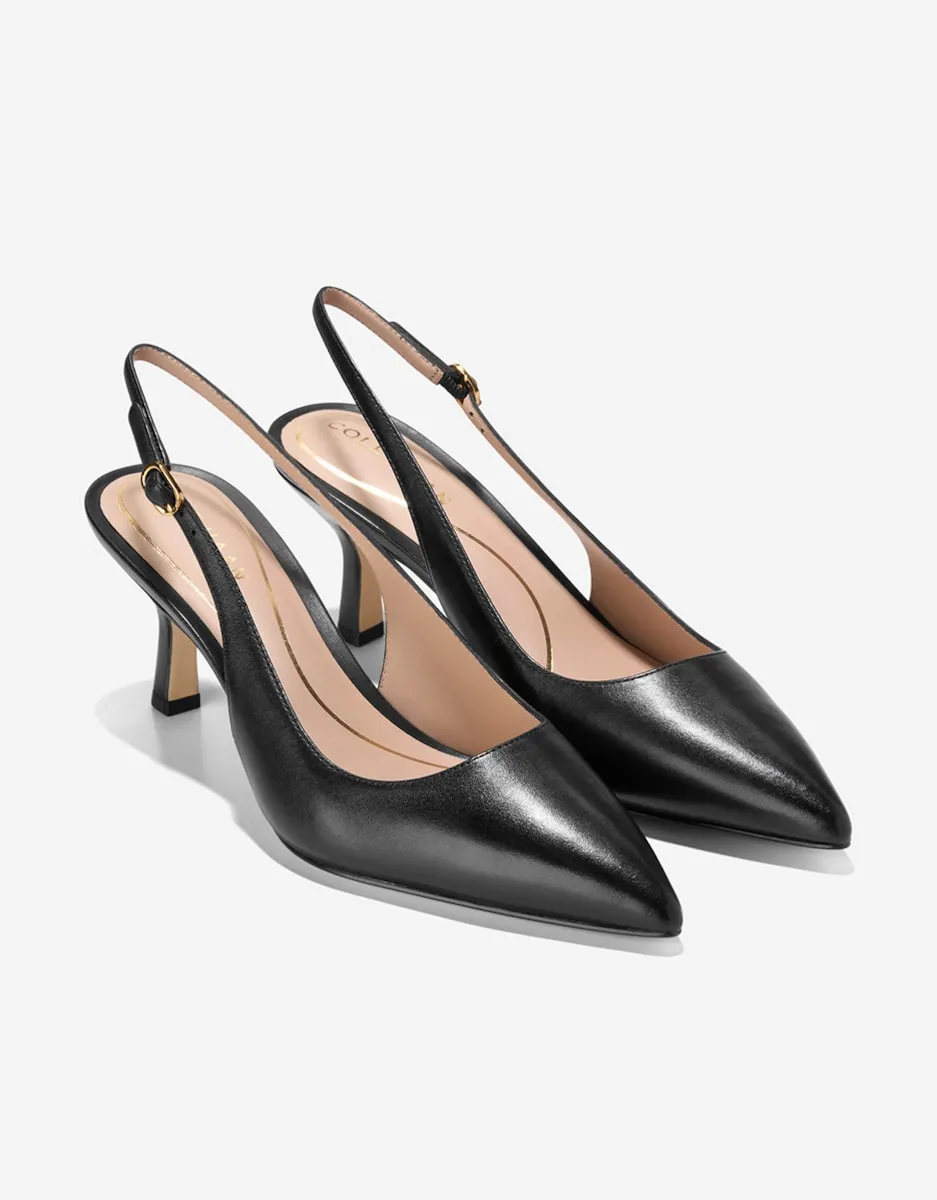 Женские туфли-лодочки без задника, выполненные из кожи Cole Haan, черный — фото 4