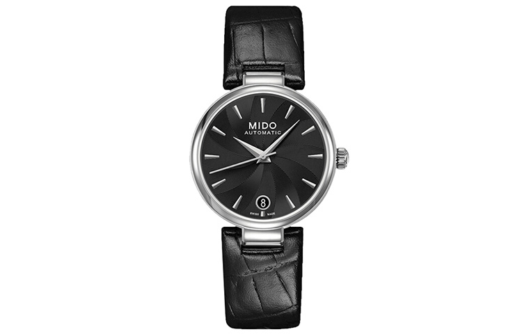 

MIDO Часы Baroncelli Automatic Mechanical Movement Women's Watch Watch 33mm Black Dial Stainless Steel Case Leather Strap, Black Dial