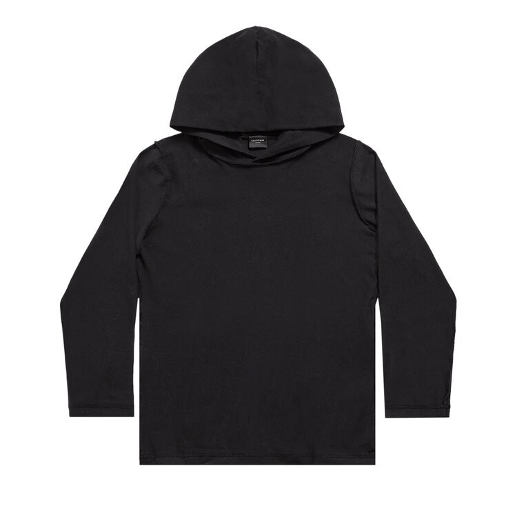 

Футболка Balenciaga Long-Sleeve Hooded T-Shirt, цвет Faded Black