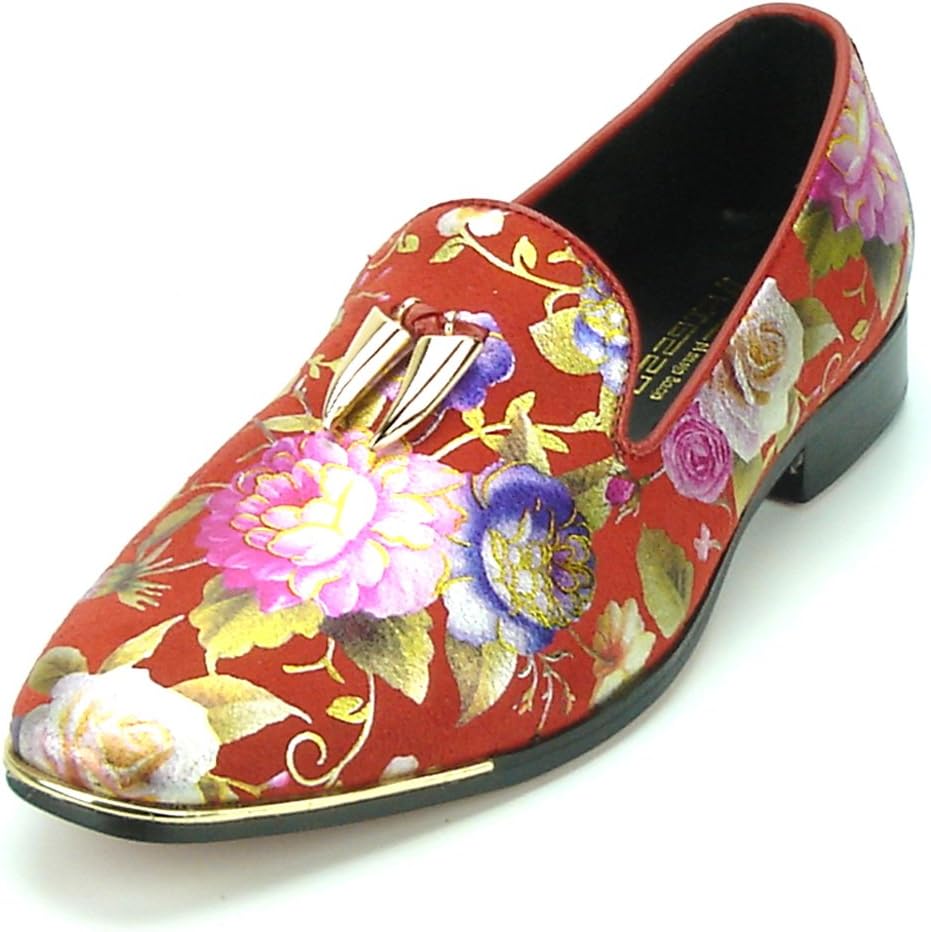 

Лоферы без шнурков из натуральной кожи с цветочным узором и металлической кисточкой FI-7155 Fiesso By Aurelio Garcia, красный