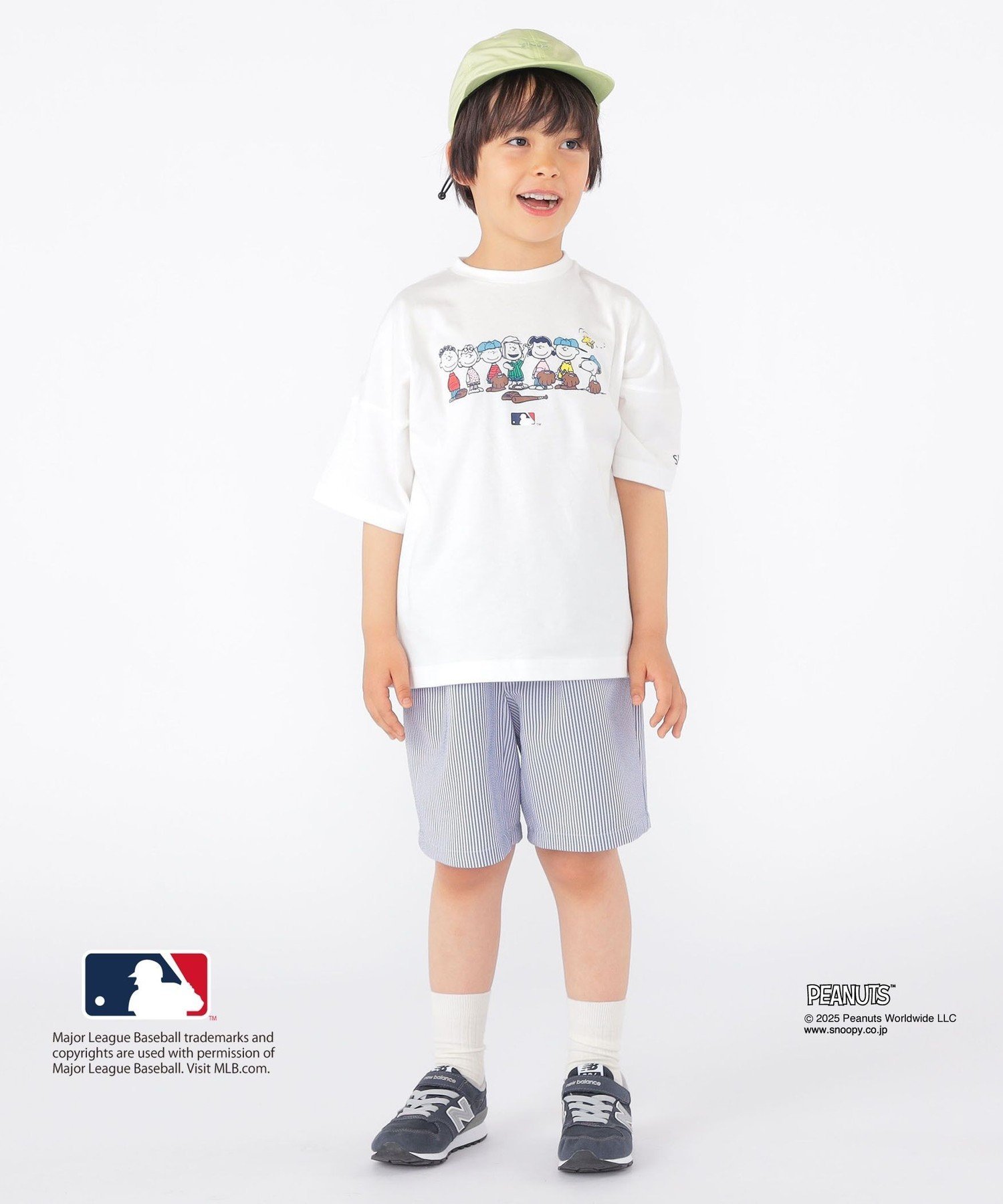 Детская футболка с принтом PEANUTS*MLB (100~125 см) SHIPS KIDS, Off white — фото 4