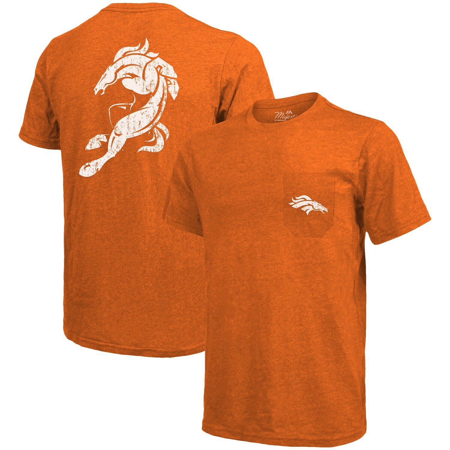 

Футболка с карманами Tri-Blend Denver Broncos Majestic Threads - оранжевый