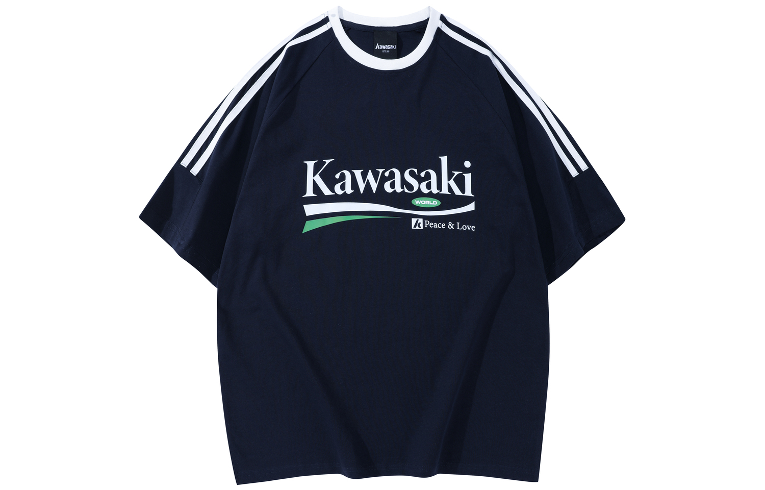 

Футболка с рукавом дроп-шиплер унисекс Kawasaki, синий