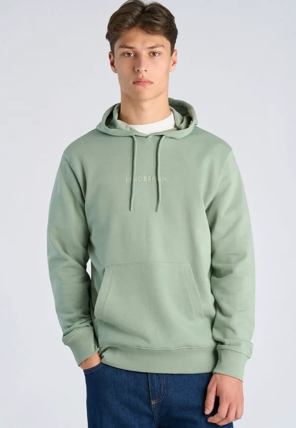 

Худи с логотипом на груди Lindbergh, Sage Green, Зеленый, Худи с логотипом на груди Lindbergh, Sage Green