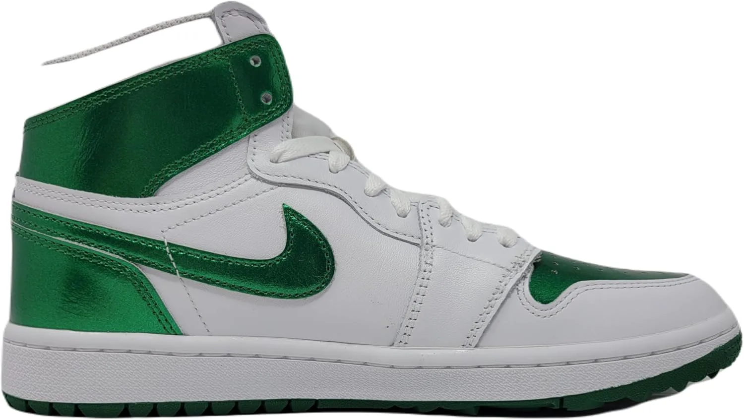 Мужские гольф-кроссовки Nike Air Jordan 1 High, белый/зеленый — фото 3