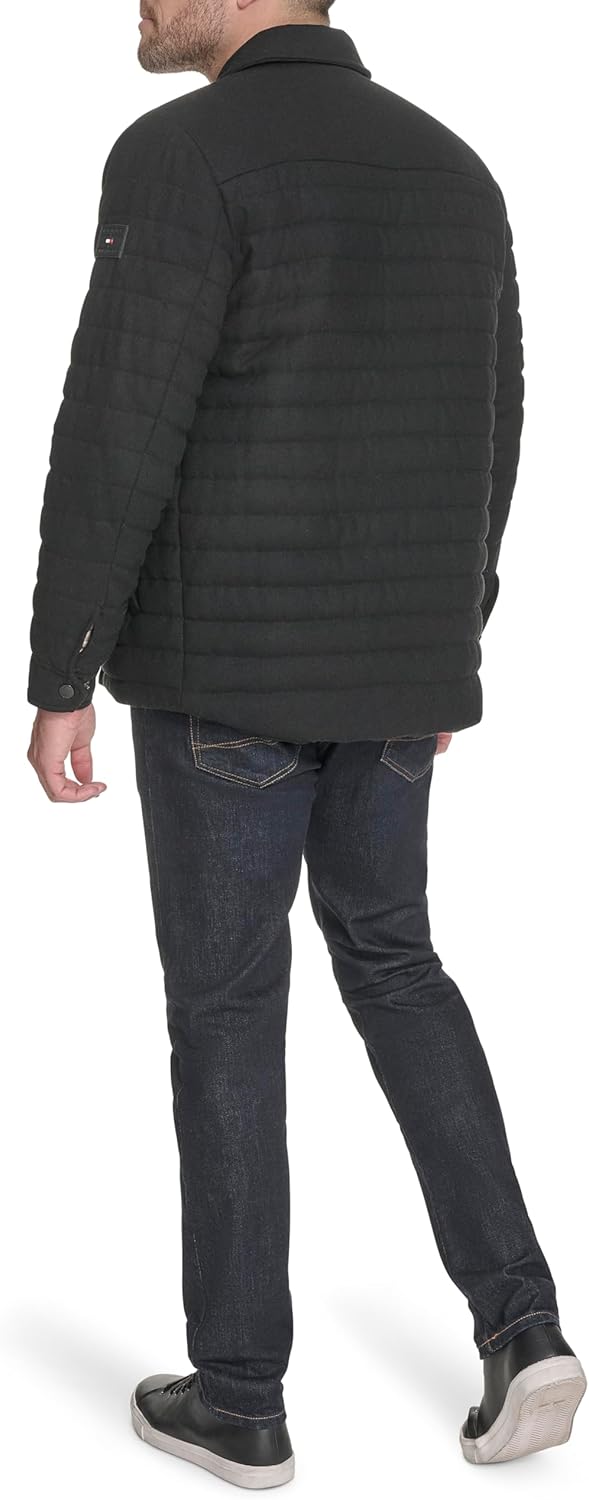 Мужская стеганая куртка из смеси шерсти Tommy Hilfiger, Black — фото 4
