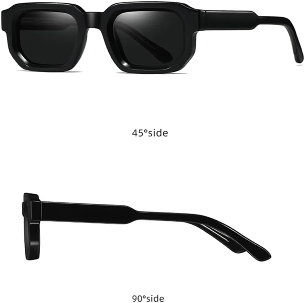 

Солнцезащитные очки в стиле ретро прямоугольной формы для женщин и мужчин, роскошные, с защитой от УФ-излучения UV400, в трендовом панк-стиле TVTBBVV, Light Blue Tea