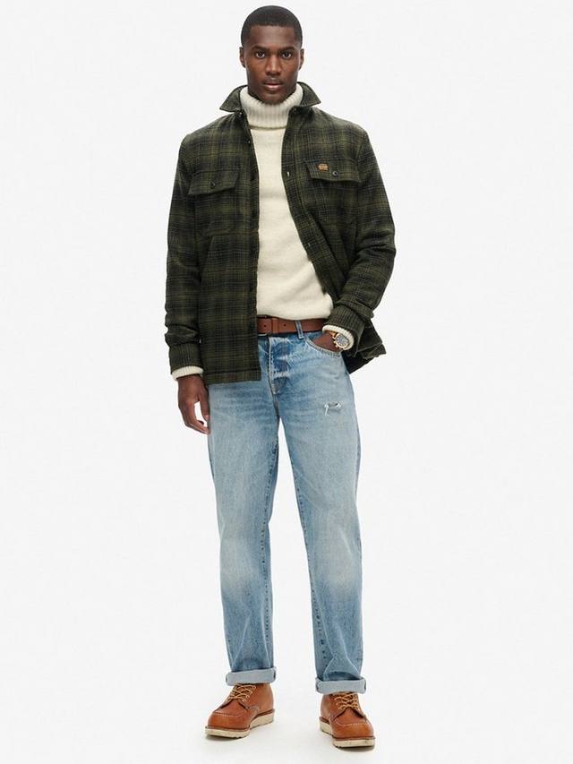 Верхняя рубашка в клетку на флисовой подкладке Superdry, цвет Haze Ombre Olive — фото 3