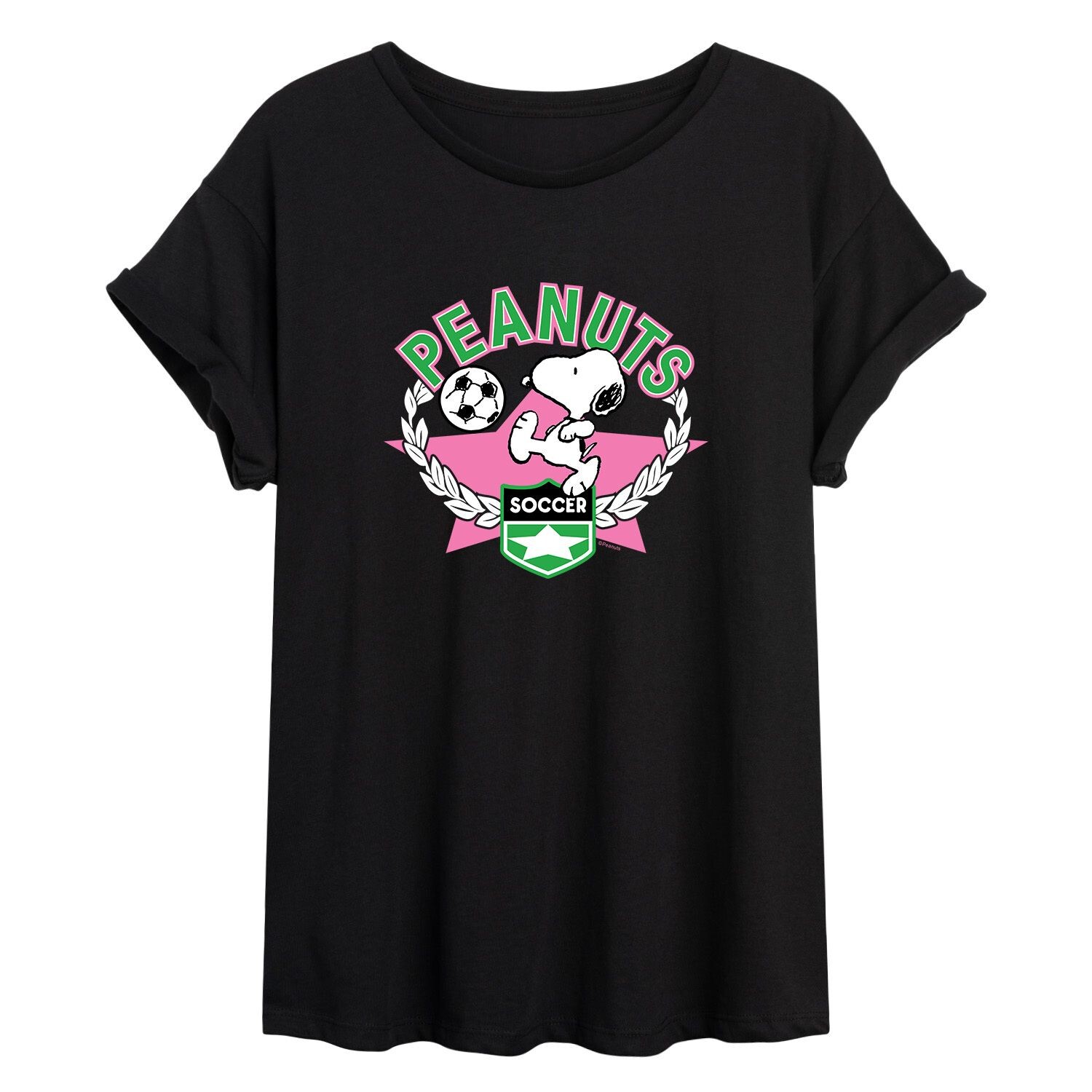 

Детская футболка Peanuts Snoopy Soccer с закатанными манжетами и рисунком Licensed Character