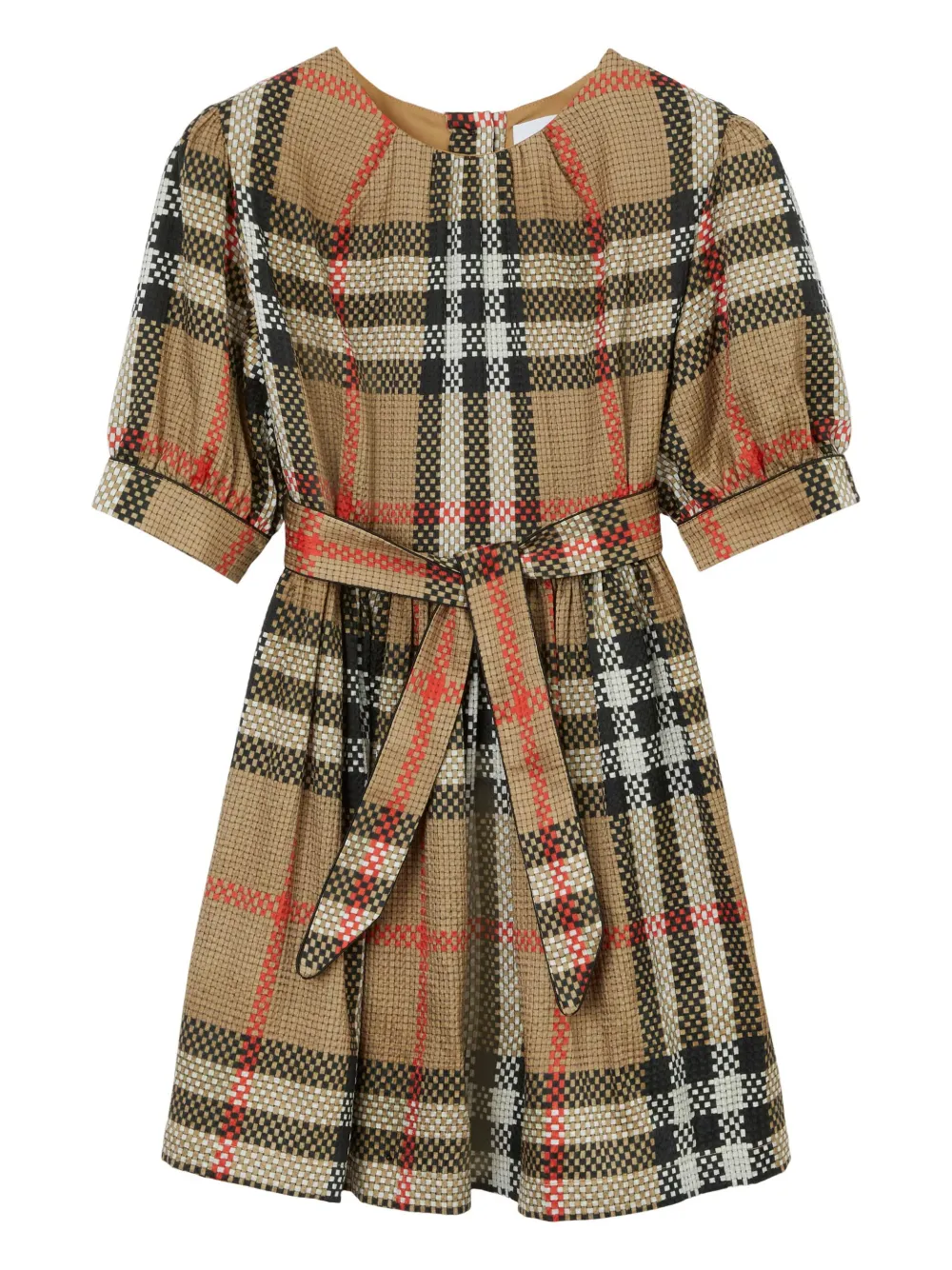 

Шелковое платье в клетку Vintage Check BURBERRY KIDS, нейтральный