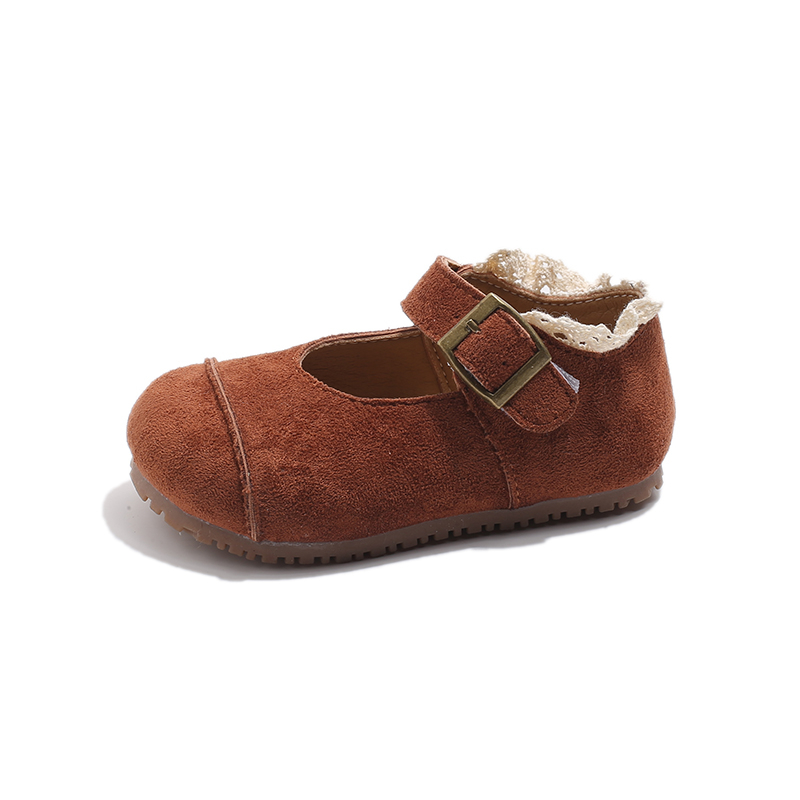 

Низкие детские кожаные туфли для детей 3–7 лет TONYBEAR, Caramel