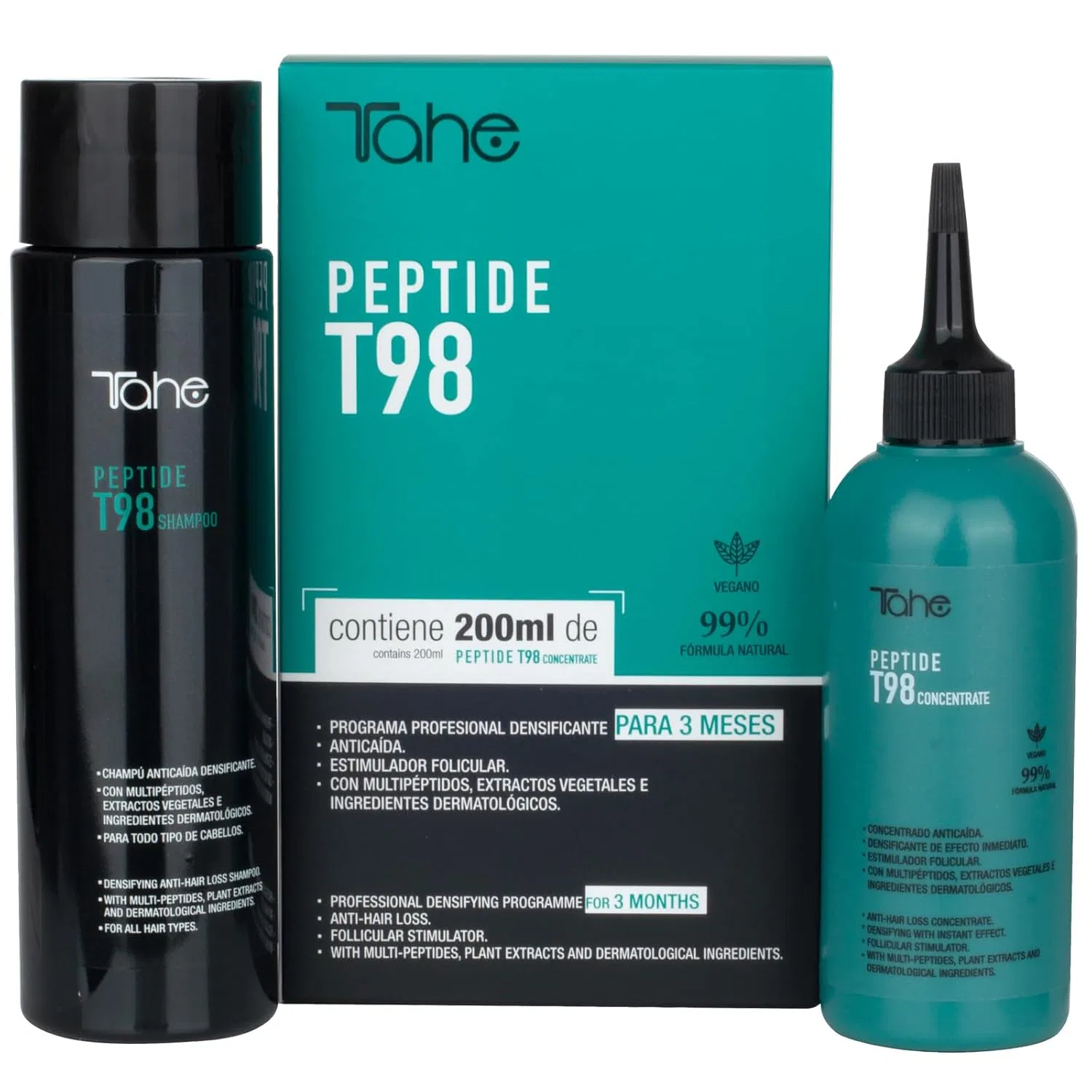 Программа против выпадения волос Tahe Peptide T98: концентрат 200 мл + шампунь 300 мл Tahe