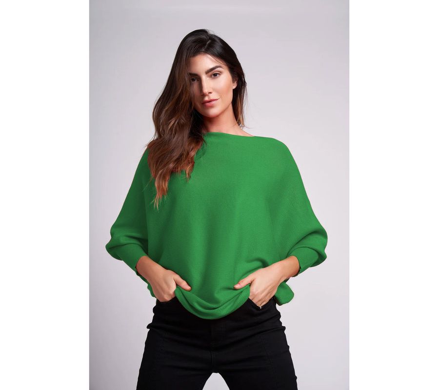 

Женский свитер Ivy Oversized с рукавами летучая мышь длиной 3/4 Caldwell Collection, Emerald green