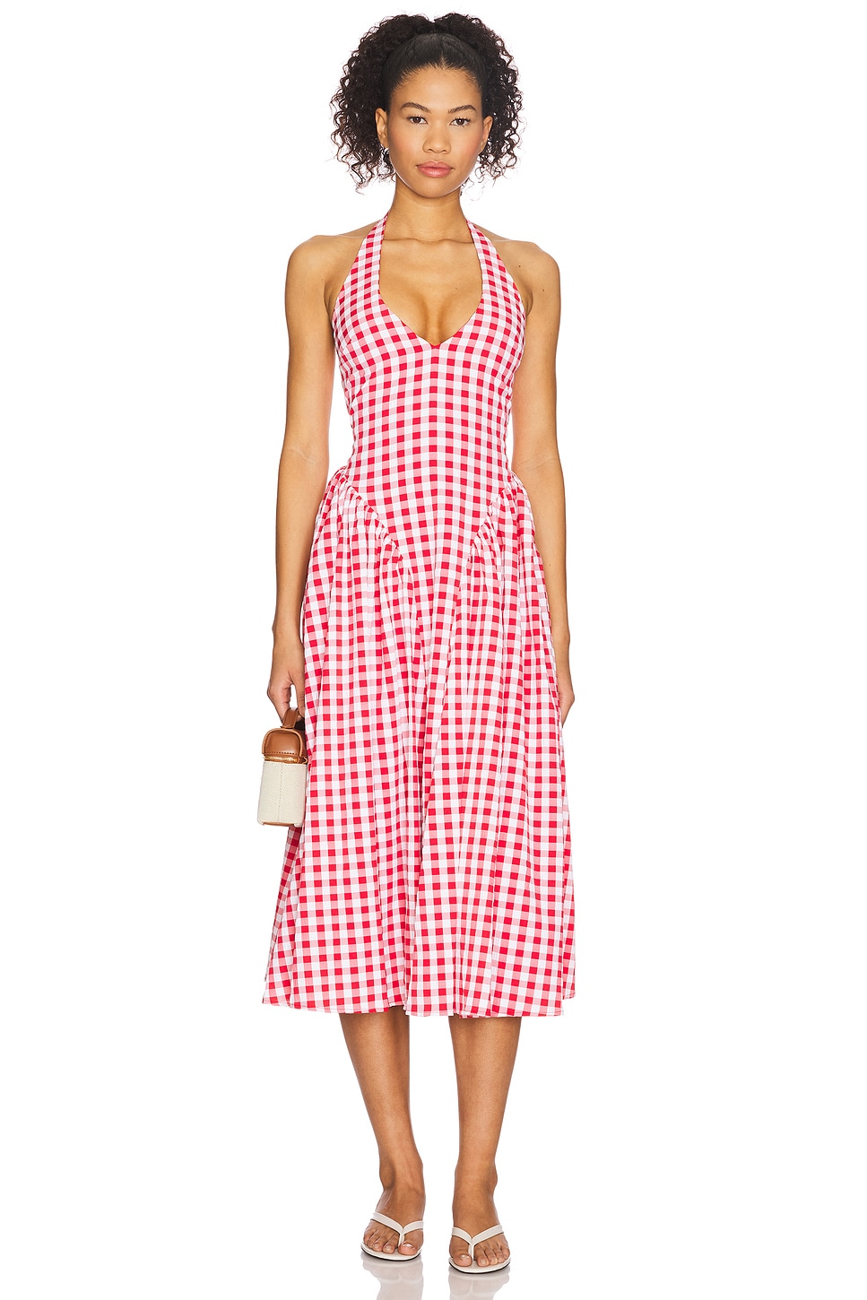 

Платье макси Lottie на завязках More To Come, red gingham
