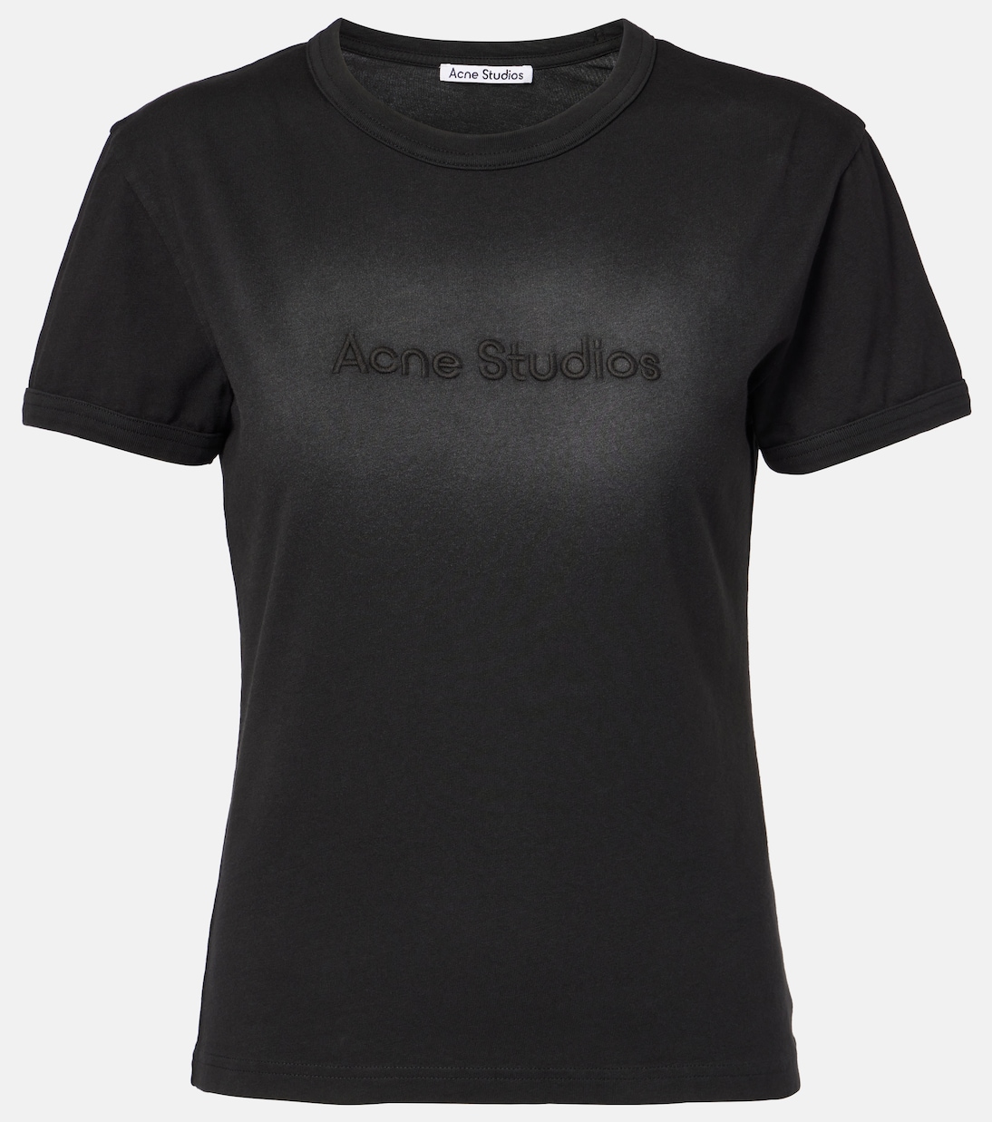 

Футболка из хлопкового джерси с многослойным логотипом Acne Studios, Faded Black