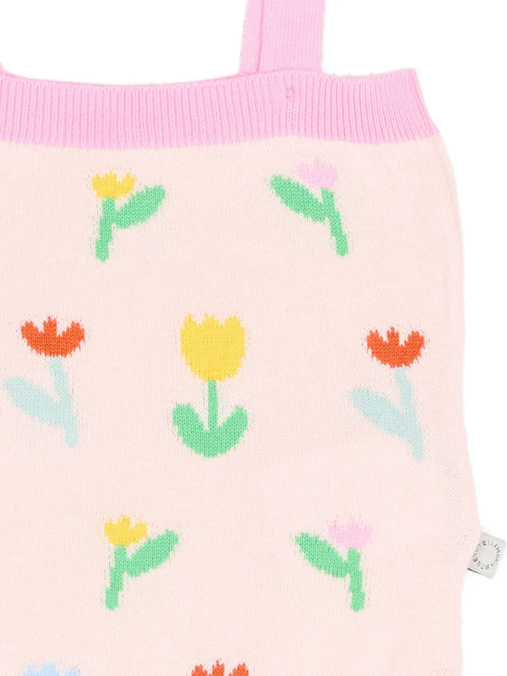 Боди с цветочным принтом на бретелях Stella Mccartney Kids, розовый — фото 3