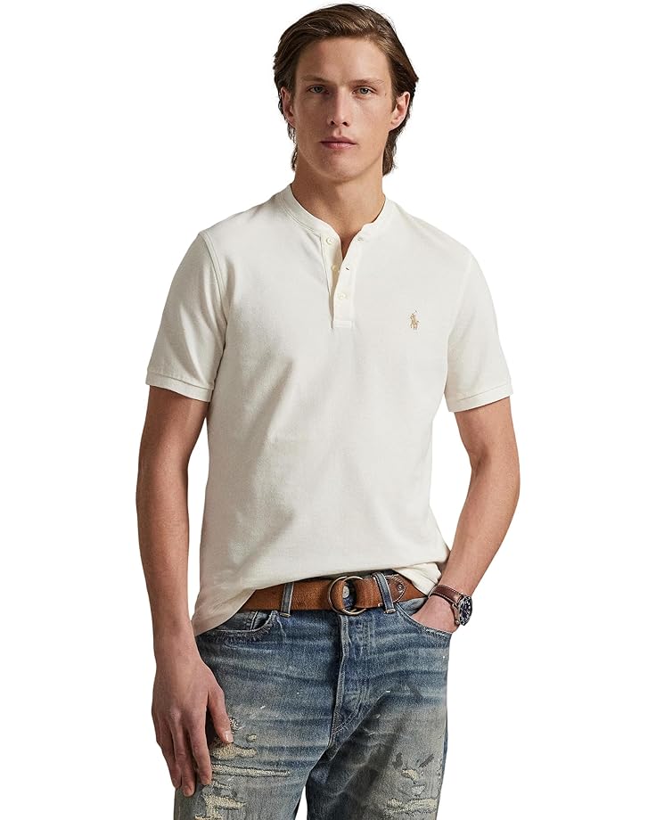 

Поло Polo Ralph Lauren Featherweight Mesh Henley, цвет Pale Cream