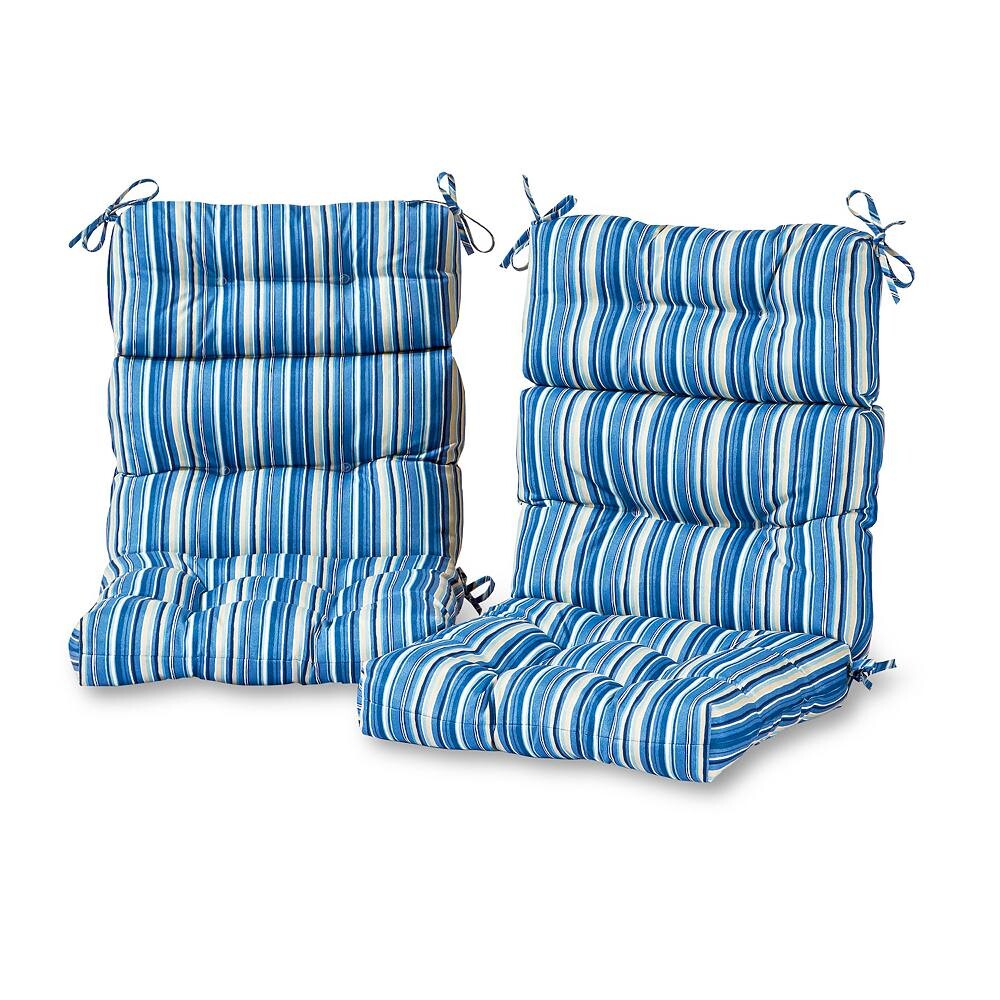 

Greendale Home Fashions 2 шт. Набор подушек для уличного стула с высокой спинкой, цвет Sapphire Stripe