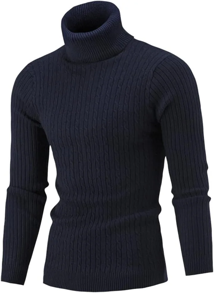 

Зимний свитер с высоким воротником, мужской, утепленный, Slim Fit Zadaos