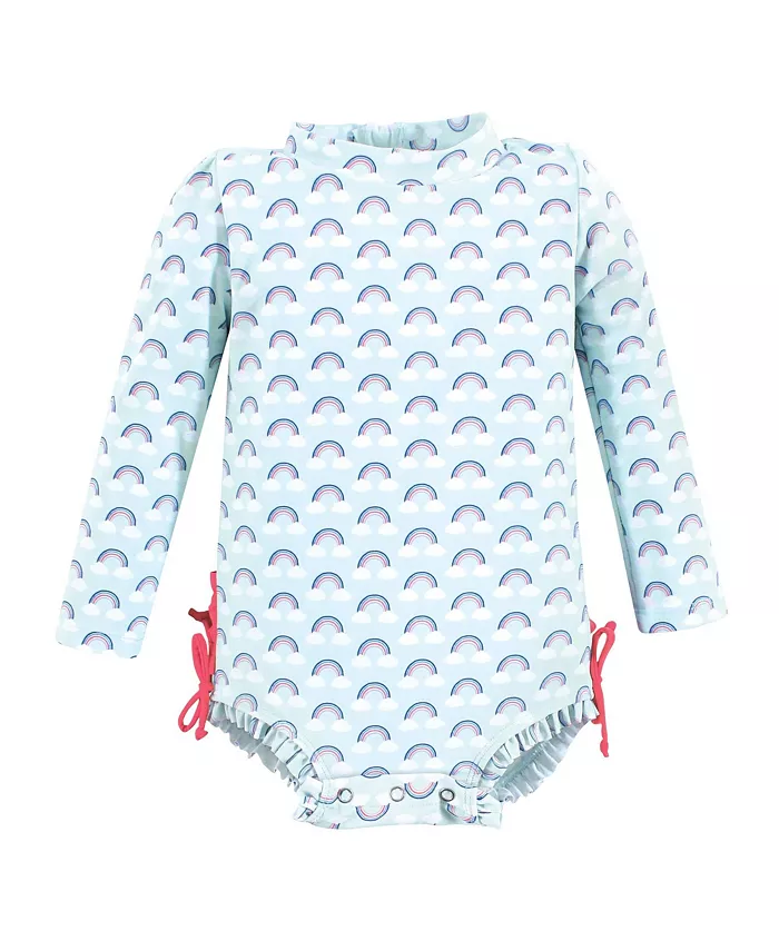 

Детский купальный костюм для девочек Hudson Rashguard, Sunset Stripe, 6-9 месяцев Hudson Baby, розовый