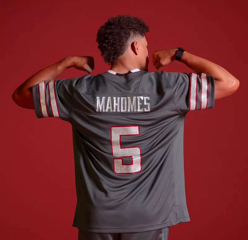 

Мужская футбольная майка Adidas Texas Tech x Mahomes Collection Патрика Махоумса #5 серая реплика
