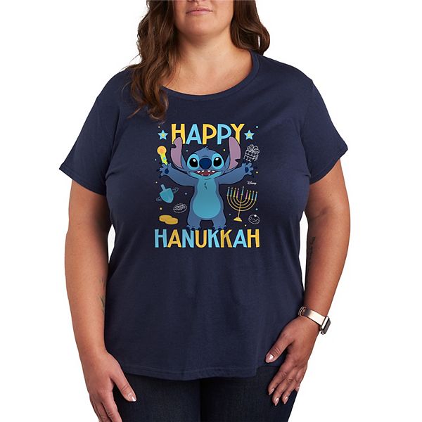 

Футболка Plus size с принтом Stitch "Happy Hanukkah" Disney, Navy, Синий, Футболка Plus size с принтом Stitch "Happy Hanukkah" Disney, Navy