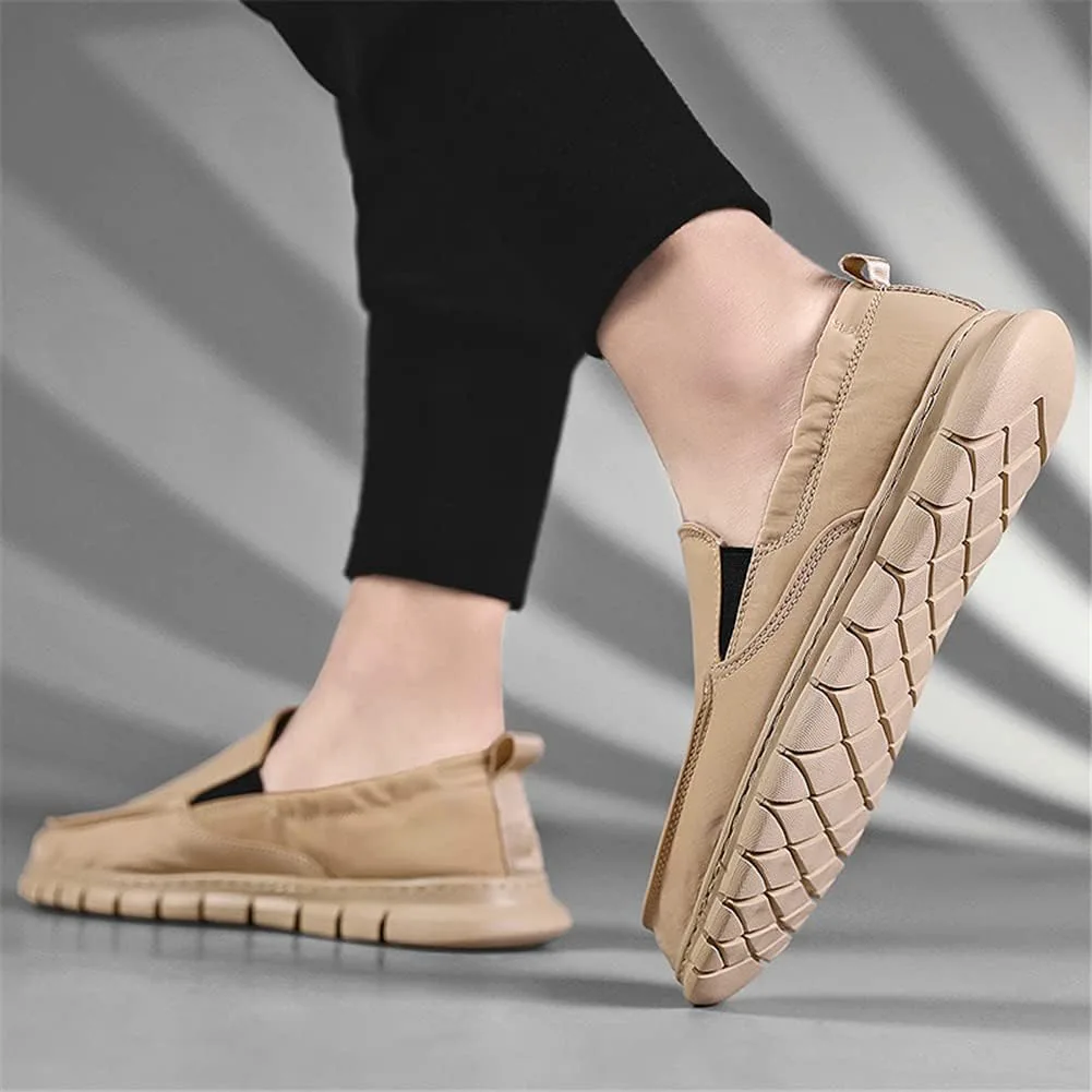 Мужские слипоны LLTMALL из ткани для вождения, повседневная обувь для прогулок, удобные мокасины, хаки