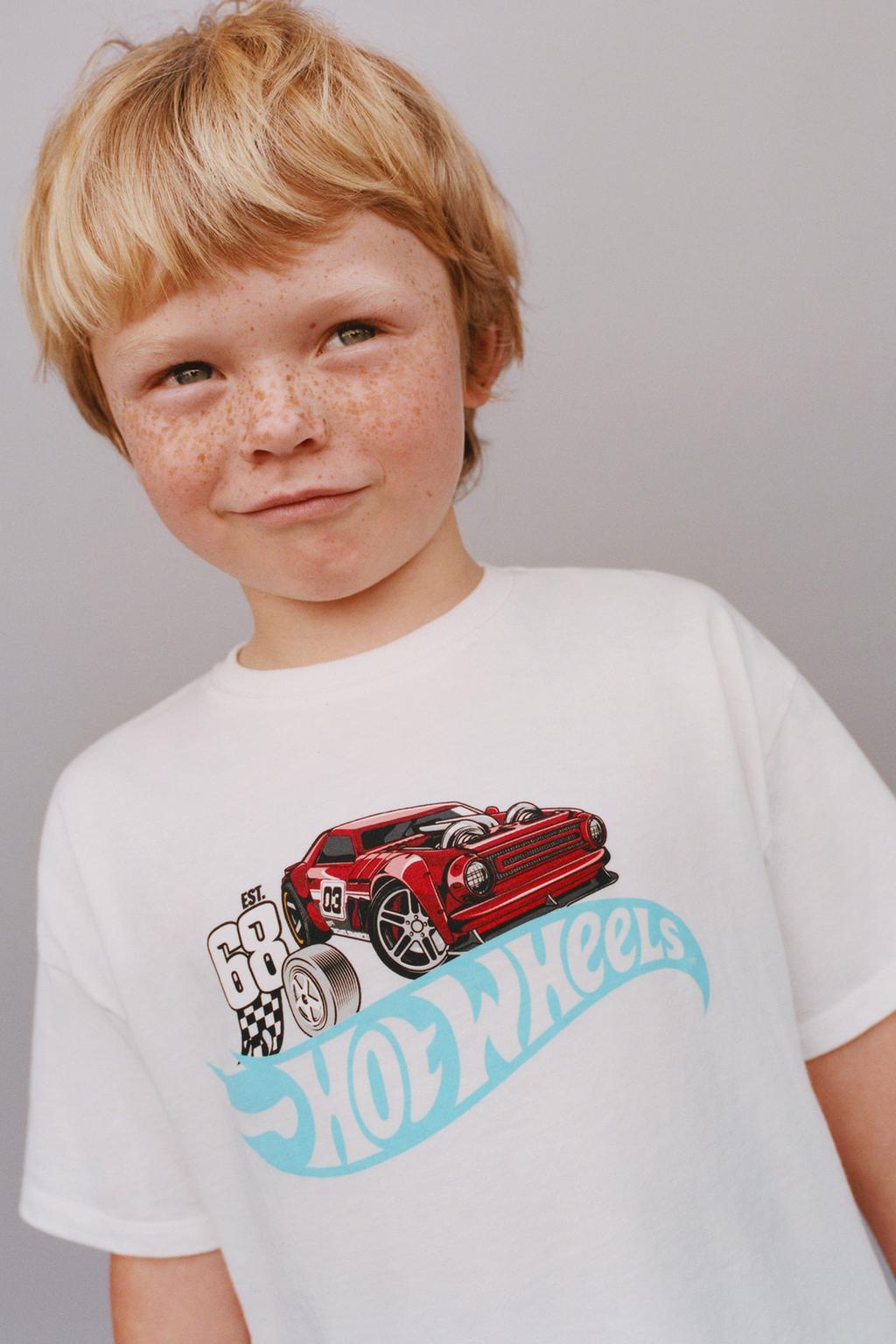 

Футболка с принтом hot wheels mattel ZARA, устрично-белый