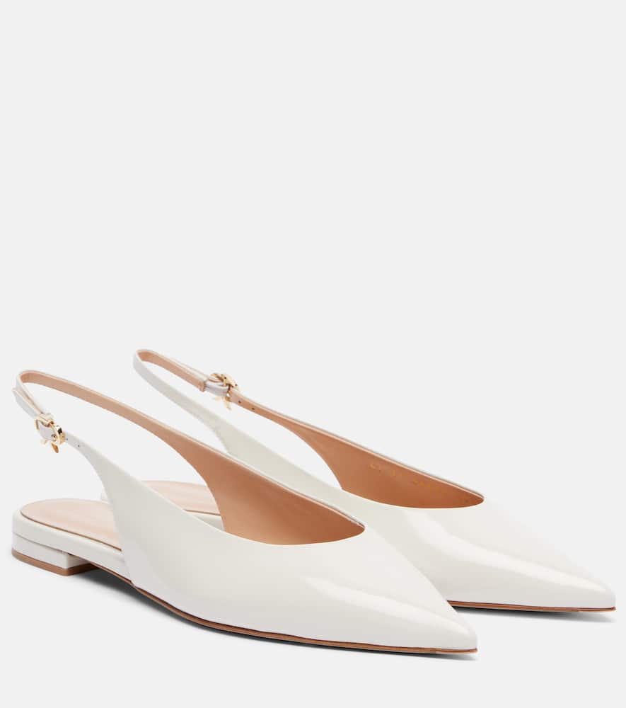 Робби лодочки-слингбэки из лаковой кожи Gianvito Rossi, Offwhite