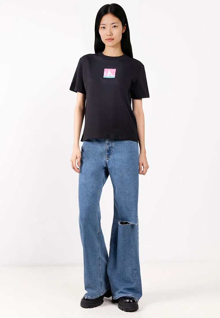 Футболка с монограммой, классическая, белая Calvin Klein — фото 4