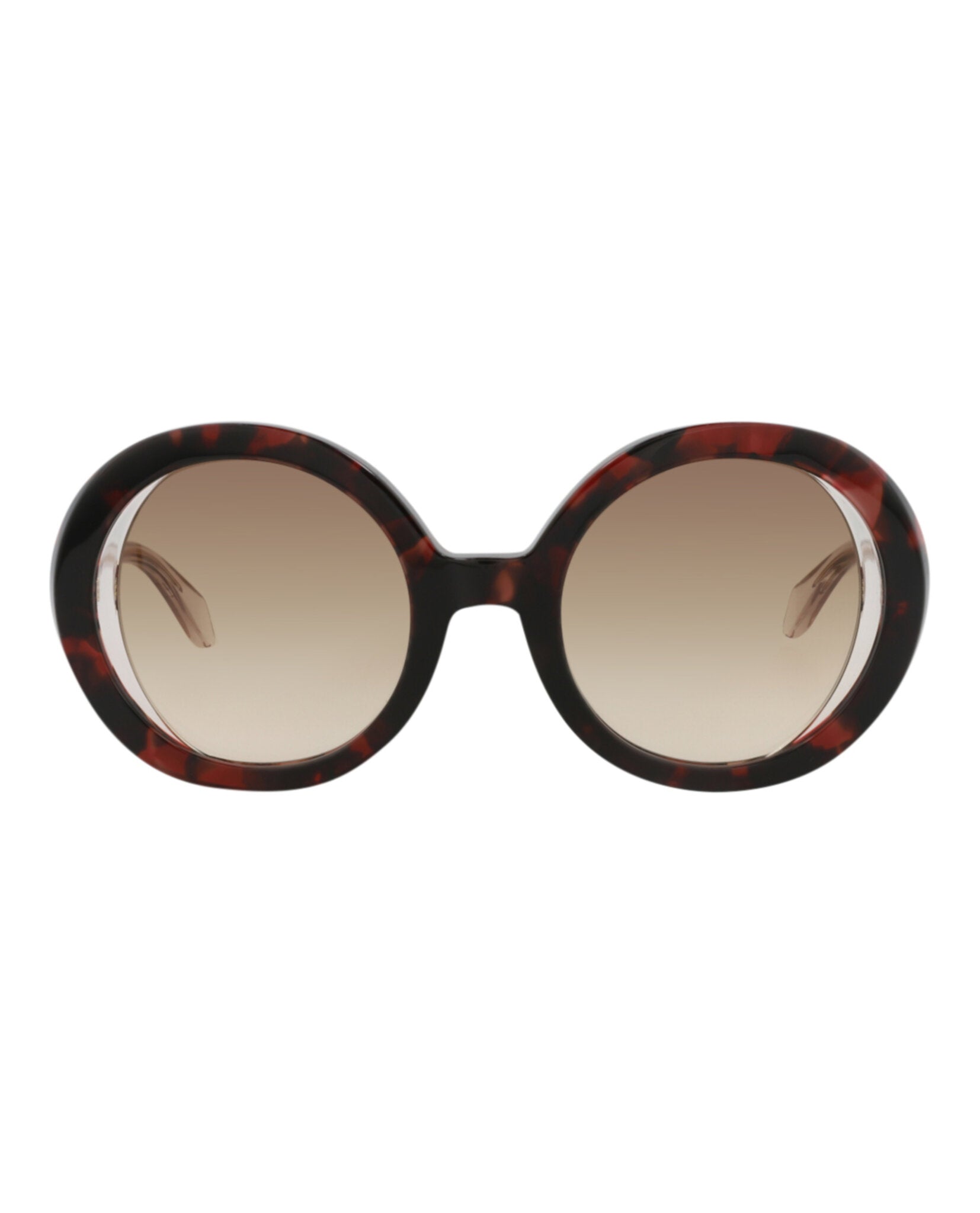 

Солнцезащитные очки в круглой оправе из ацетата Just Cavalli, цвет havana transparent brown