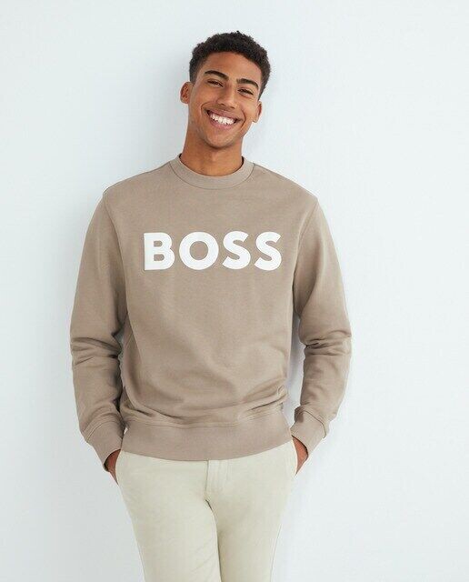 

Мужская толстовка с логотипом Boss Orange, бежевый