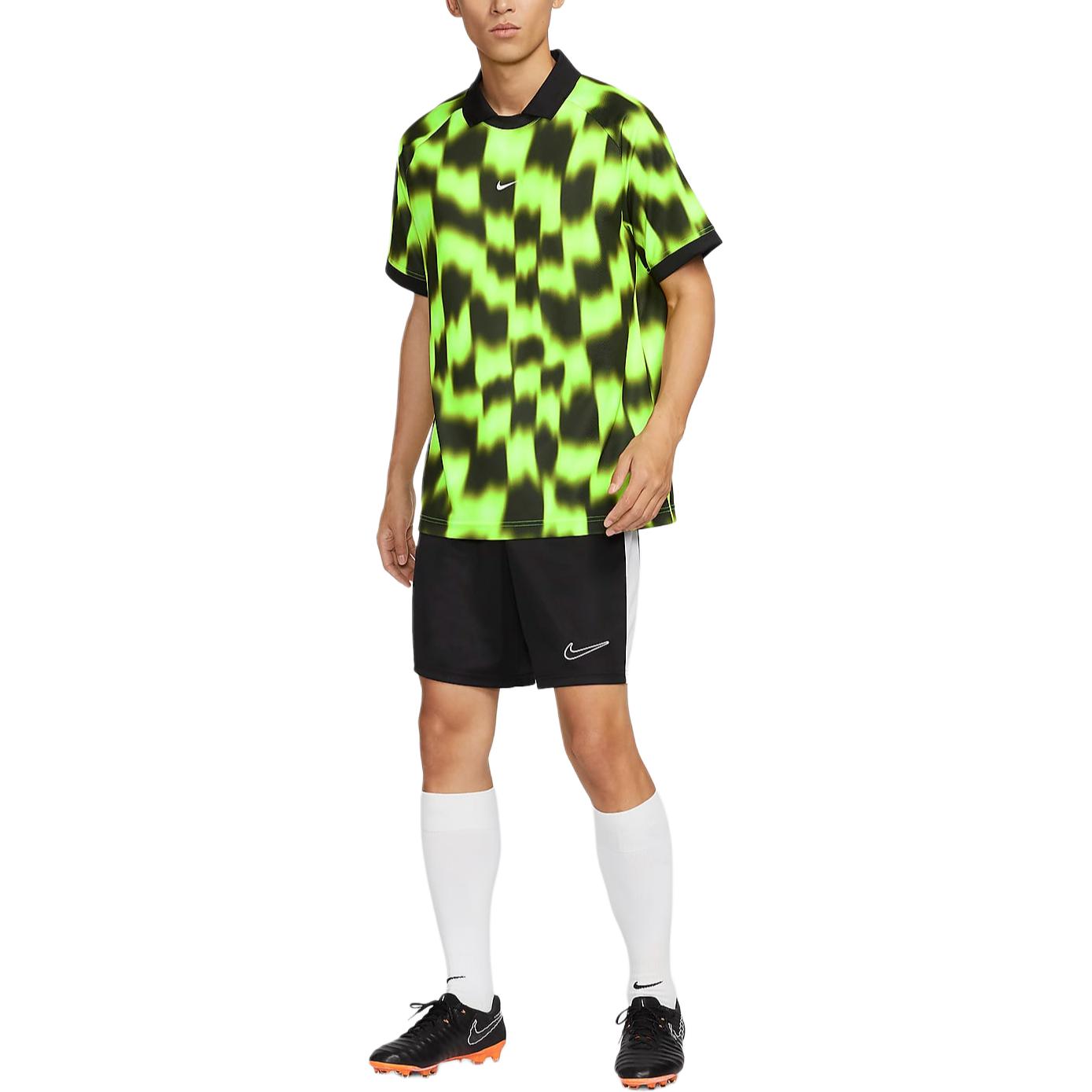 Футболка мужская футбольная Dri-FIT с коротким рукавом Nike, неоново-желтый/черный/белый — фото 3