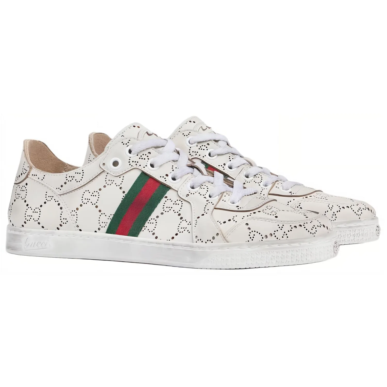 GUCCI La Famiglia Leather Low top Skateboard Shoes мужские beige — фото 4