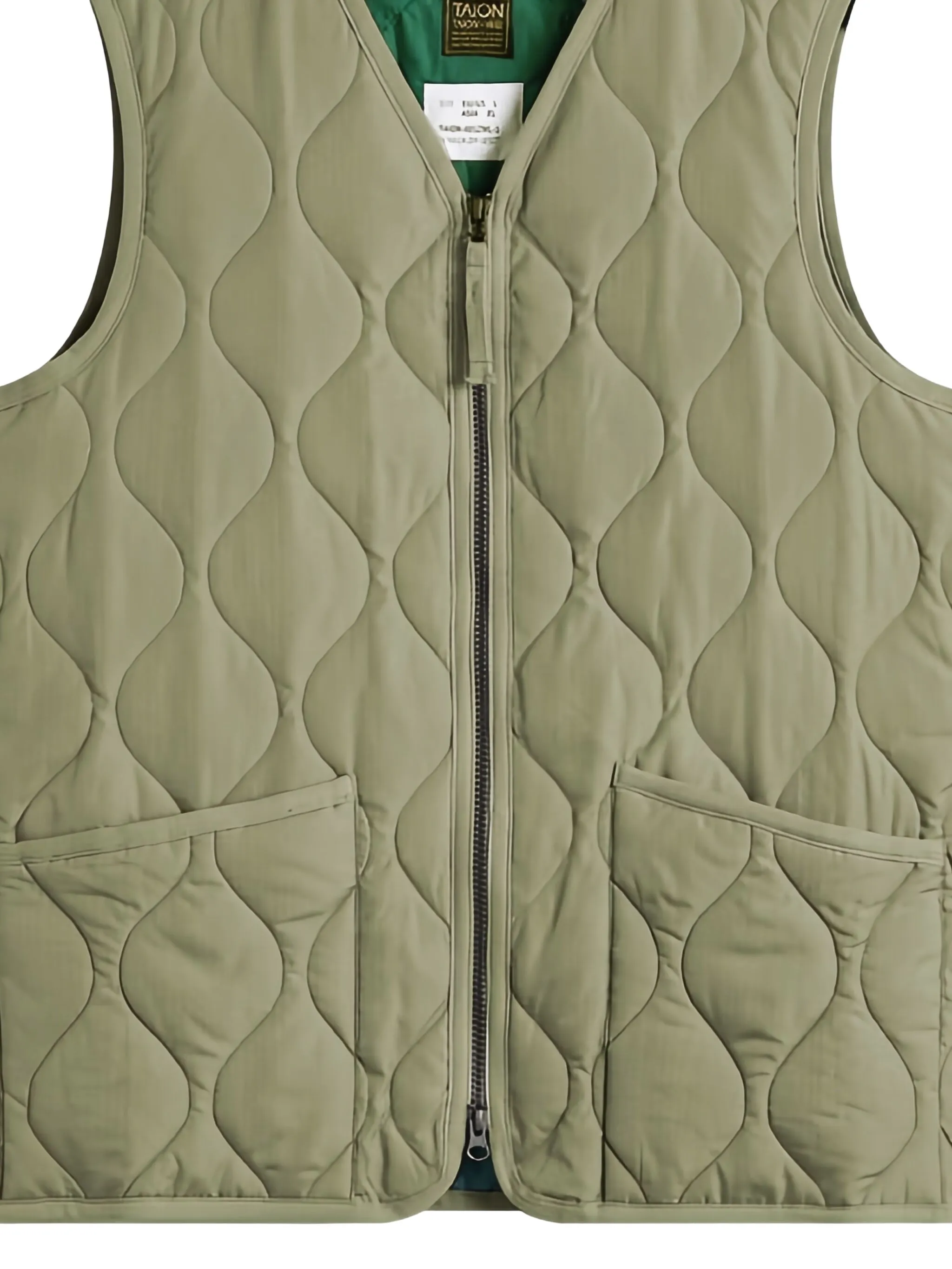 

Стеганый жилет с V-образным вырезом Taion, зеленый