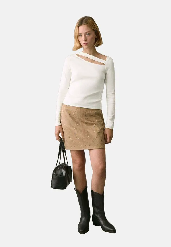 Подростковая футболка с длинными рукавами Mango Kids, Off White