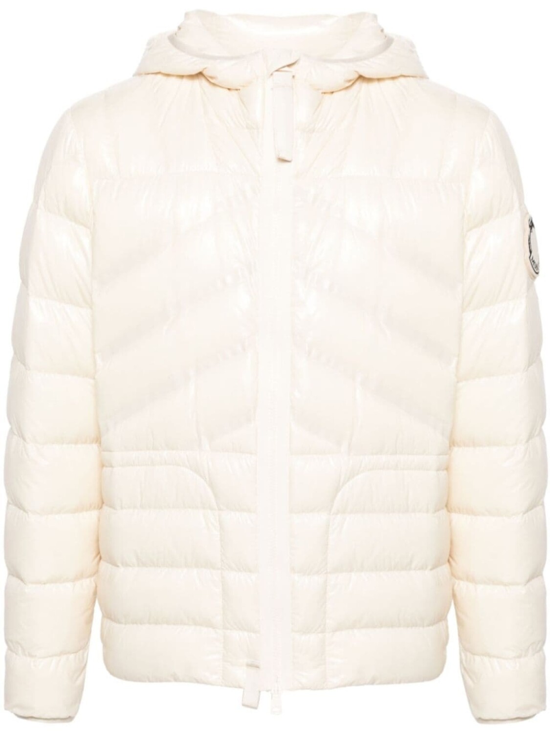 

Moncler пуховик Chiwen с капюшоном, нейтральный цвет