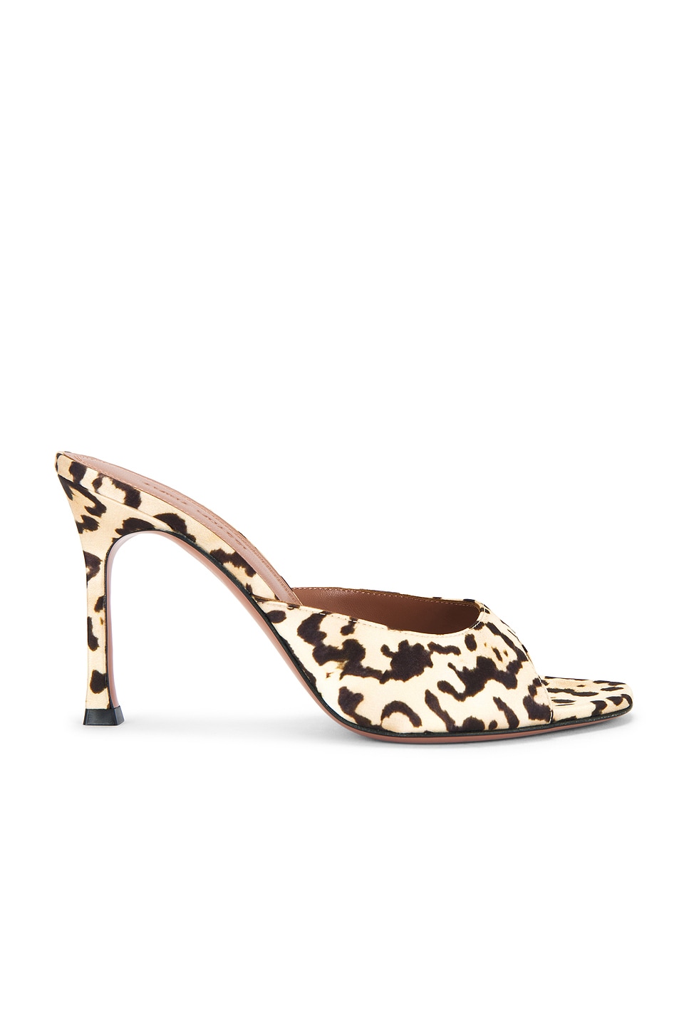 Alexa 95 Print Satin Slipper Мюли Amina Muaddi, Leopard