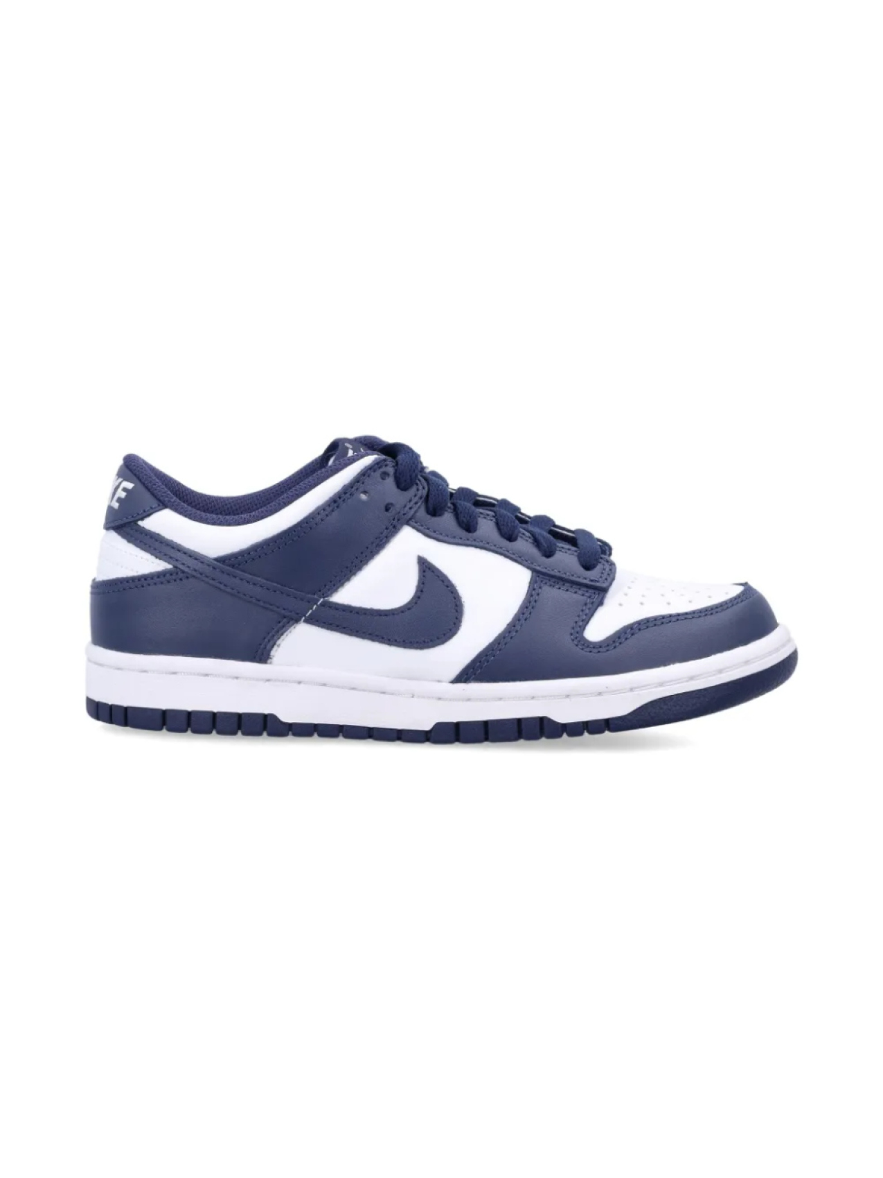 Кроссовки Dunk Low "White/Midnight Navy" Nike Kids, синий — фото 2