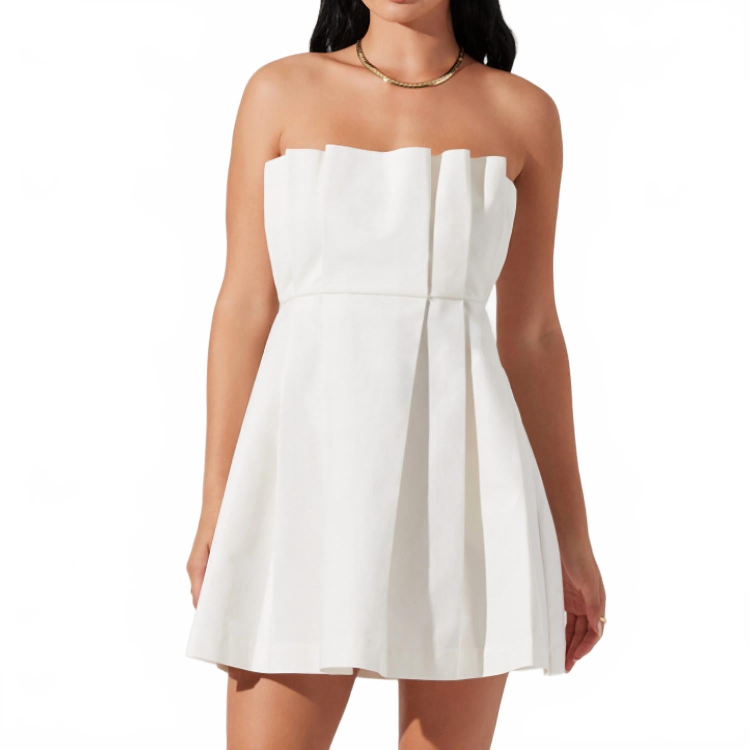 

ASTR Белое мини-платье без бретелей Clemira