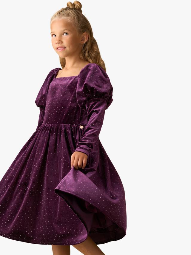 

Детское платье миди с пышными рукавами и стразами Angel & Rocket