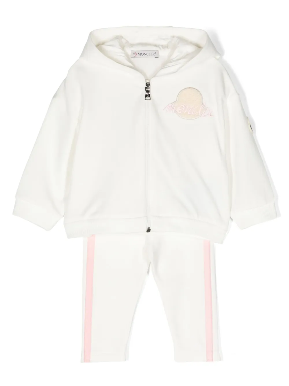

Спортивный костюм с нашивкой-логотипом Moncler Enfant, белый