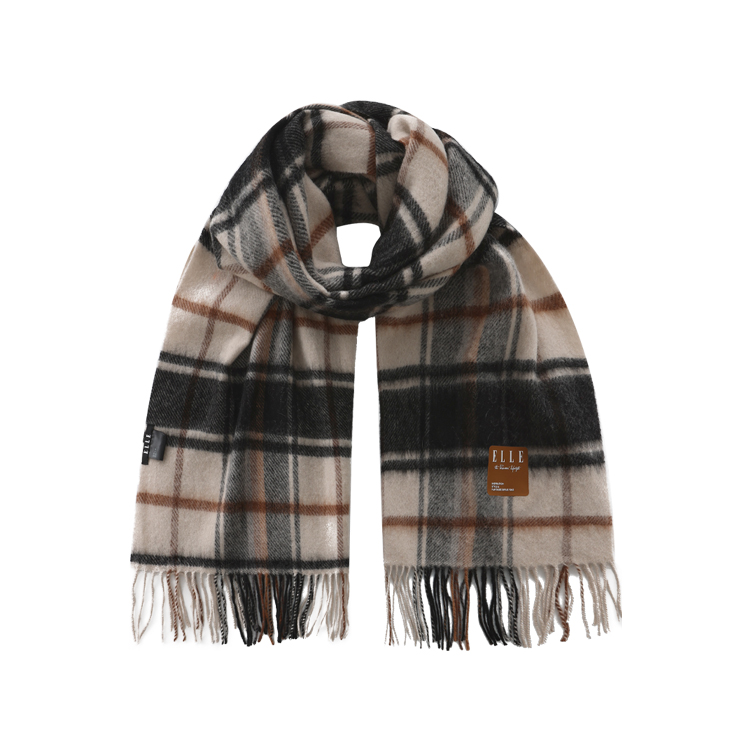 

Вязаный шарф Unisex ELLE, coffee plaid