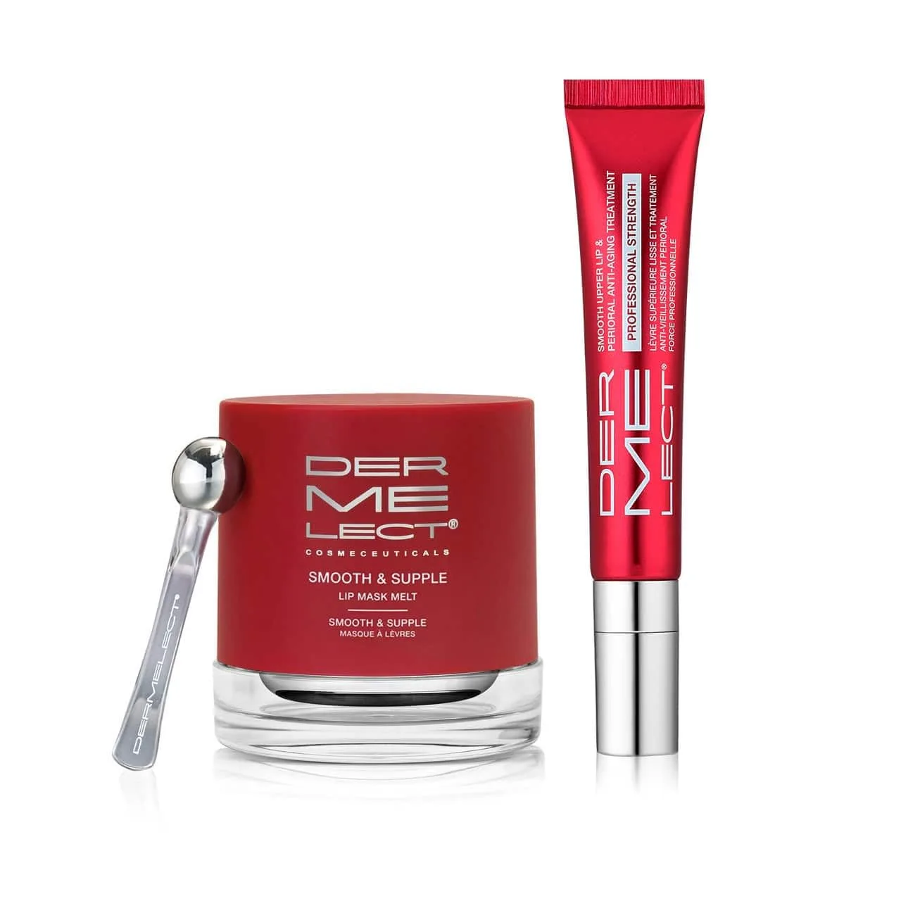 Набор Dermelect The Perfect Pout Kit для губ без морщин и признаков старения (средство для ухода за верхней губой Smooth Upper Lip и маска для губ Dermelect Smooth & Supple Lip Mask Melt)