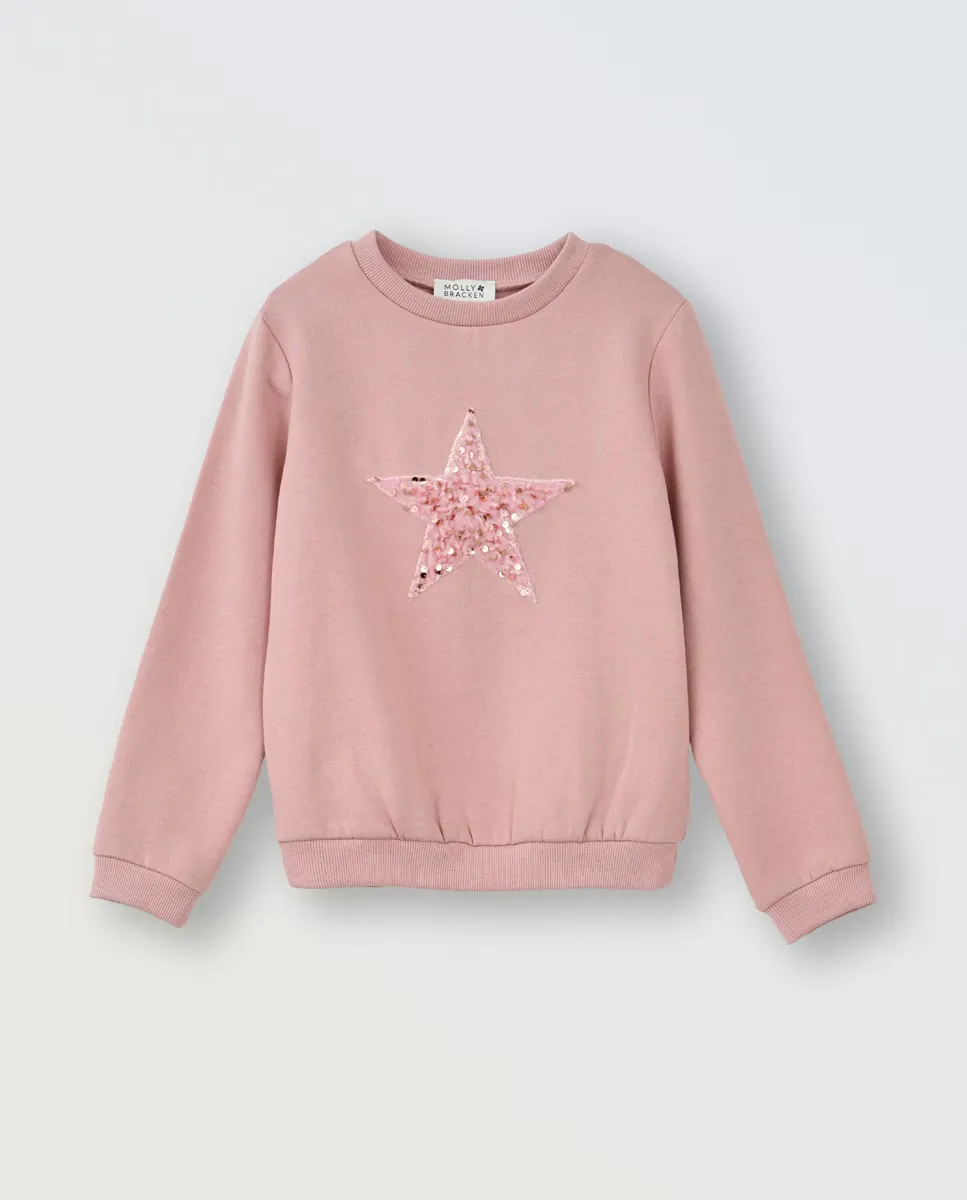 

Толстовка с длинными рукавами и пайетками Mini Molly, розовый