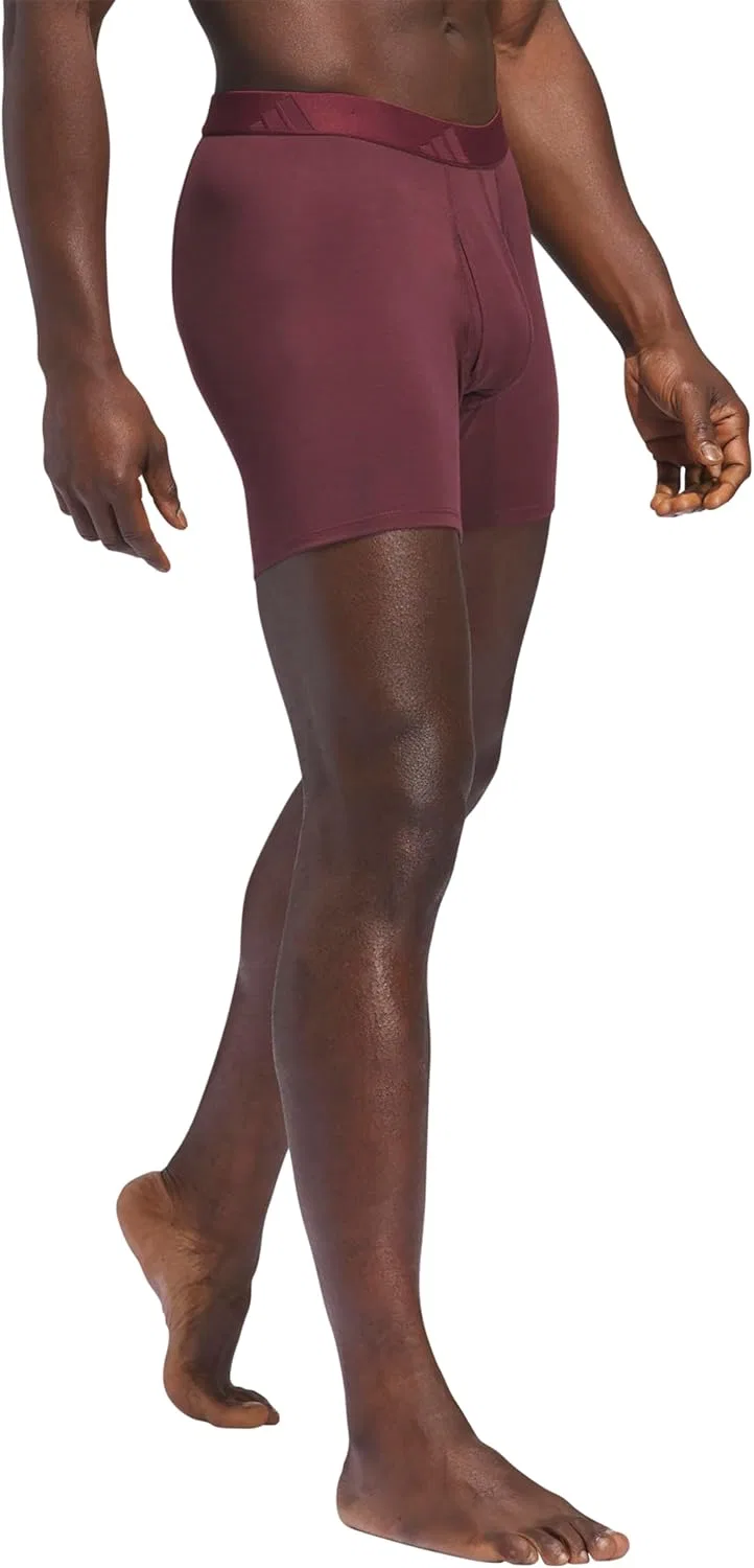 Комплект трусов Adidas Boxer Briefs or Trunks Premium Ultra Soft Comfort, 3 предмета, темно-красный/черный меланж/черный — фото 4